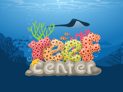 Reef Center coral fish logo logotype ocean reef reef center sea type typography water
