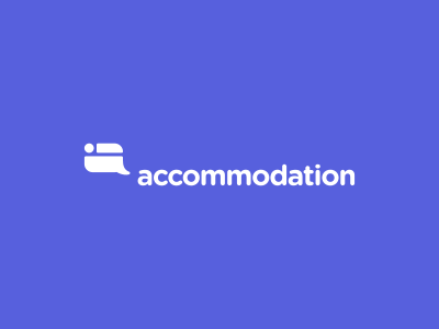 Accommodation a accommodation bed booking bubble hotel identity logo man mark social symbol travel