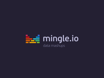 Mingle colors d data lines logo mark software symbol