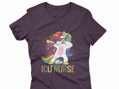 Unicorn Dabbing ICU nurse T-shirt design