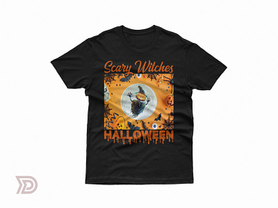 Scary witches Halloween T-shirt Design
