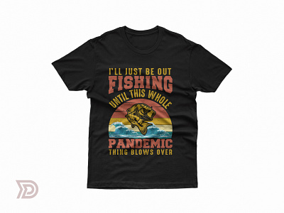 Retro fishing tshirt design