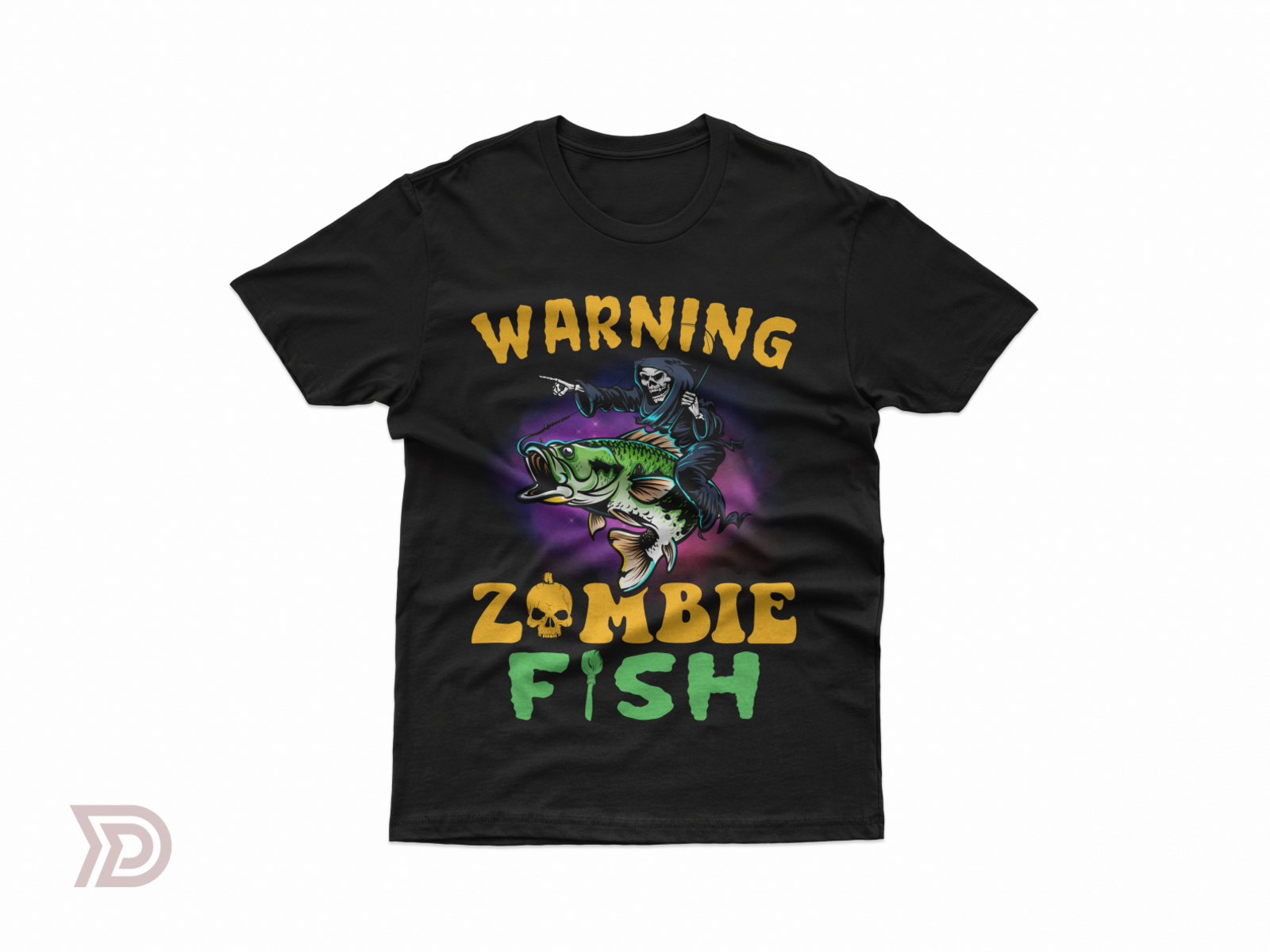 Warning Zombie Fish Tshirt design by Designdify on Dribbble