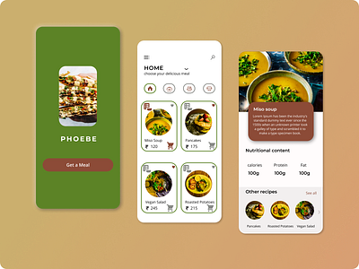 Vegan Food App app design icon interaction minimal ui