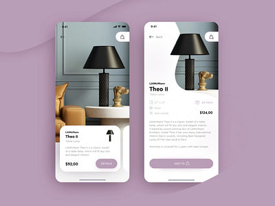 Furniture App ui branding design icon interaction minimal ui