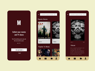 Movie Content App UI design illustration interaction minimal ui