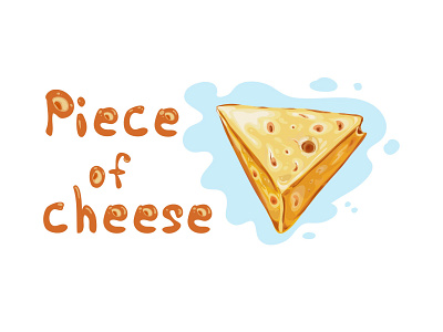 Piece of cheese cheese design food food shop illustration logo piece vector