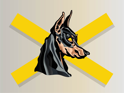 doberman design doberman dog illustration logo poster print vector