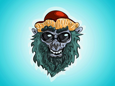 Yeti in a mushroom hat