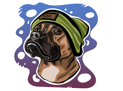 Alone animal design digital digitalart dog doglovers drawing hat illustration logo lonely print sad sticker vector