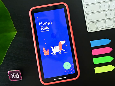 Happy Tails - Autoanimate Adobe XD adobe xd animation app design microinteractions user experience user interface uxui walking cycle