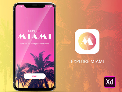 Explore Miami adobe xd animation app animations app branding appdesign branding colors design flat graphic design graphic designer logo minimal palette pantone trends ui ux vector web