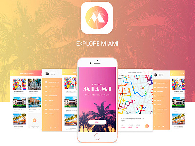 UI Design Explore Miami adobe xd animation app app animations app branding appdesign branding colors design flat graphic design graphic designer illustration logo palette trends ui ux vector web