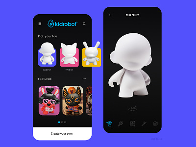 Kidrobot - Munny Art Toy adobe xd app app branding app design appdesign art toy graphic design kidrobot munny ui user interface