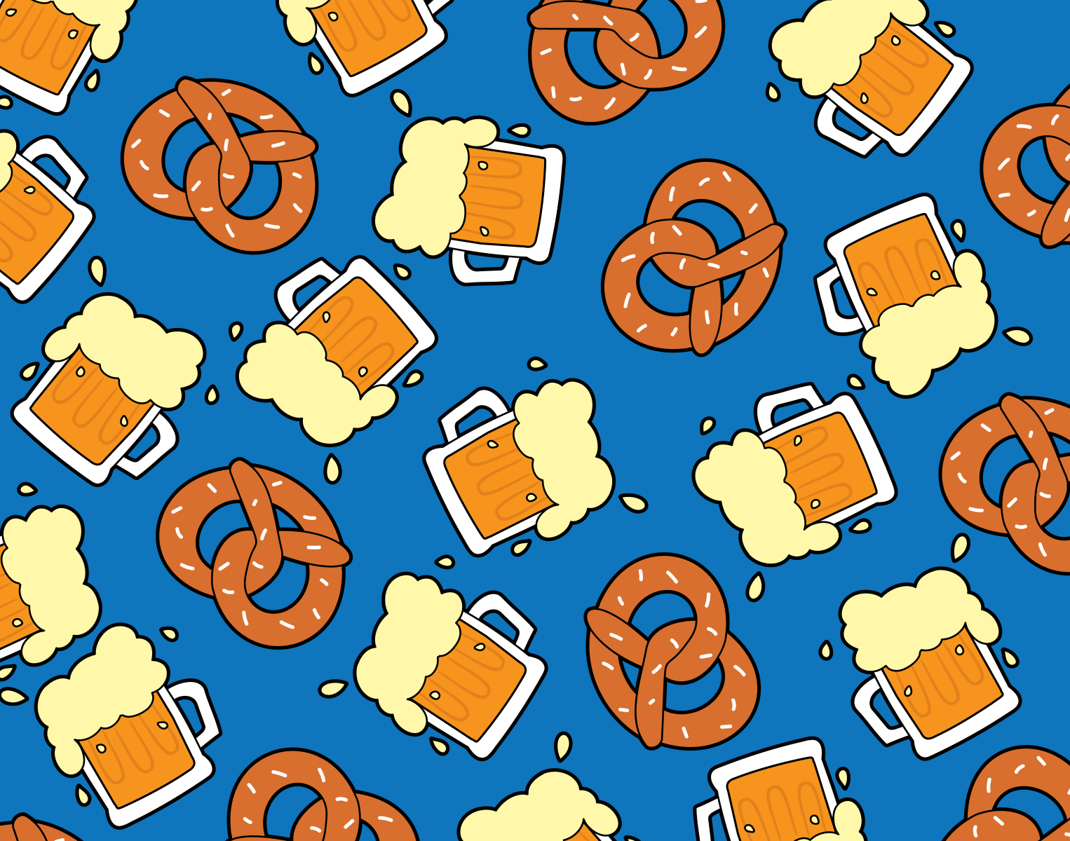 Beer And Pretzel Pattern By Cathal O'toole On Dribbble