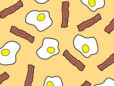 Bacon and eggs pattern bacon bacon eggs bacon strips breakfast breakfast in bed design egg egg yoke bacon and eggs eggs food fried edd fry up full english full irish illustration rashers sunny side up