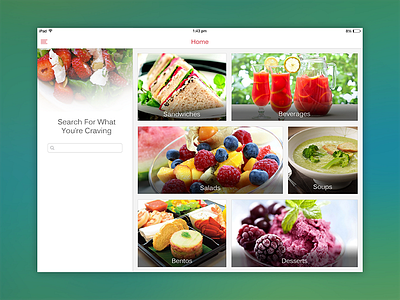 Food Menu iPad Design