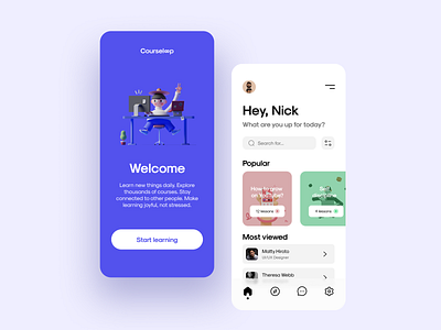 Learning platform mobile app adobe xd courses design fimga landing learning platform mobile app ui ux