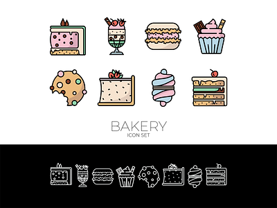 Bakery icon set colour design icon icon design icondesign iconography icons iconset illustraion illustration symbol icon vector