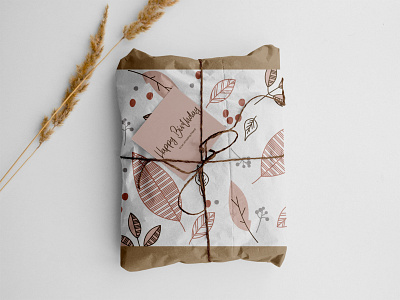 Wrapping Paper Autumn Design design fall gift illustration leaves packaging paper pattern pattern design patterns print vector