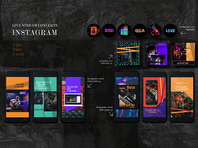 Instagram Templates advertising branding branding concept design illustration instagram post instagram stories music social media social media design social media pack social media templates socialmedia templates vector