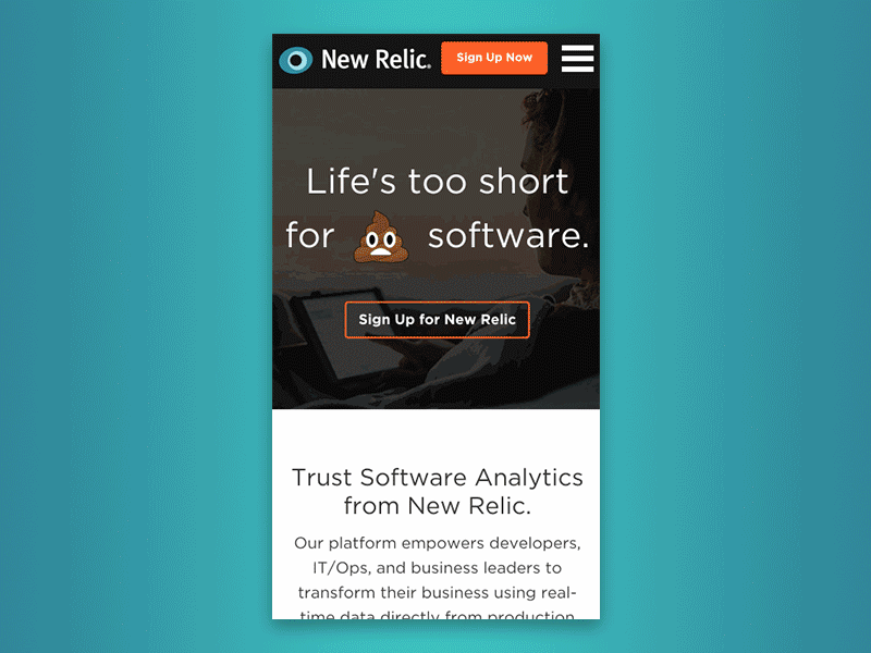 New Relic Mobile Navigation