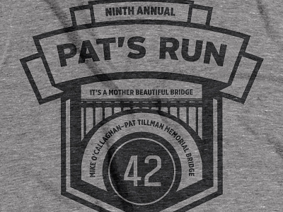 9th Annual Pat's Run t-shirt 42 bridge graphic illustration marathon pats run tillman tshirt