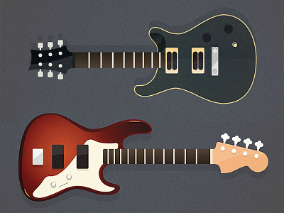 Guitar & Bass bass guitar illustrator instrument music photoshop rock