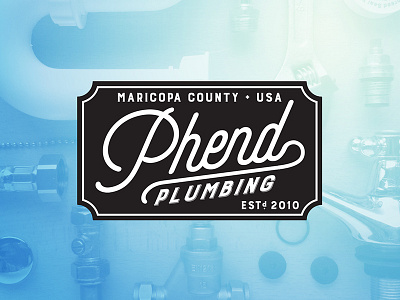 Phend Plumbing lettering logo plumbing text typography