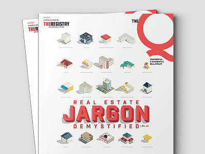 The Q - Q3 - Cover 3d cover icons jargon layout magazine real estate typography