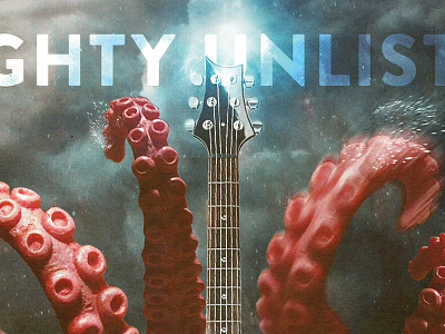 Mighty Unlisted Album Cover album guitar ocean octopus photoshop splash storm tentacles