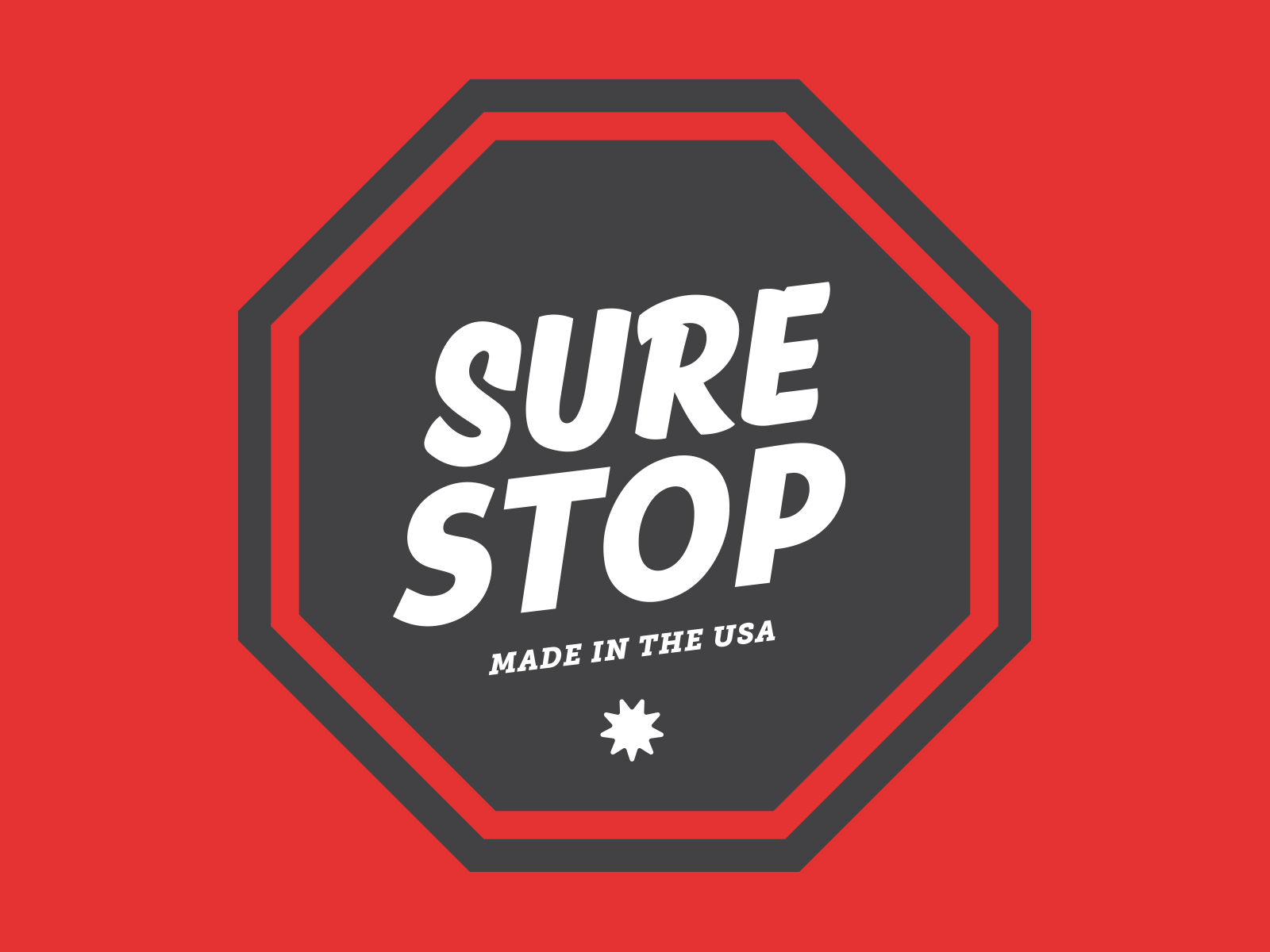 Sure Stop - logo comps comps had illustration illustrations lights logos red schools sign signage stop sure usa whistle
