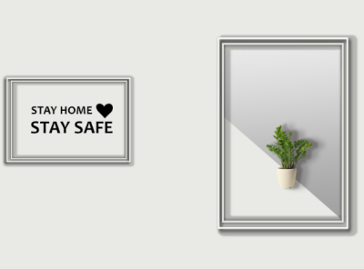 stay home stay save design flat icon illustration vector