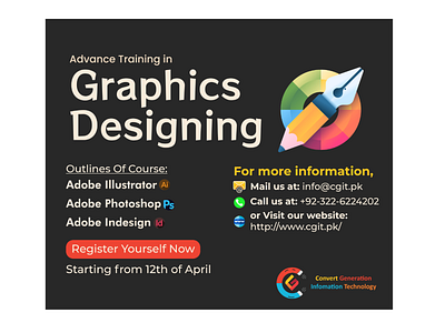 Graphics Designing Banner/ Course Offering banenr banner banner ad banner ads banner design branding graphic design illustration poster art poster design typography vector