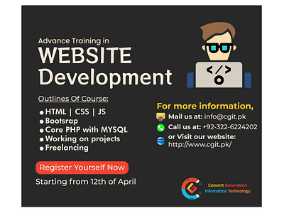 Web Development Course Banner banner ads banner design design graphic design icon illustration illustrator logodesign medical logo vector