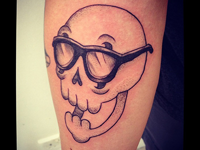 It's too bright! glasses illustration mcbess shades skull sleeve tattoo zilch