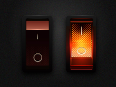 Lighted Rocker Switch in vector switch ui
