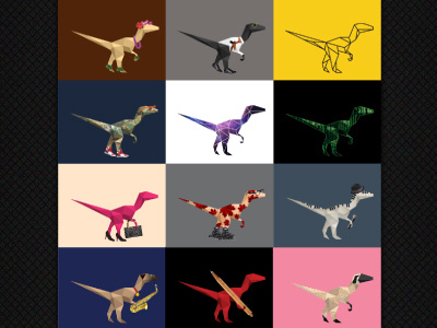 VLT - personalised dinos part 2 art direction branding corporate dino dinosaur logo polygon