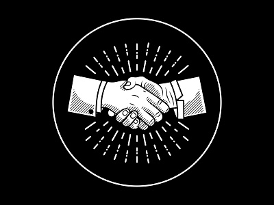 Bartender's Handshake Badge Design badgedesign branding design logo