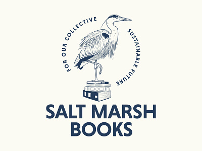 Salt Marsh Books Logo branding design illustration logo