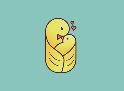 Baby bird affinity designer baby bird cute design dove hug icon illustration love mom motherhood