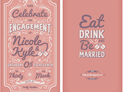 Engagement Party Invite - Final custom engagement illustration invitation party