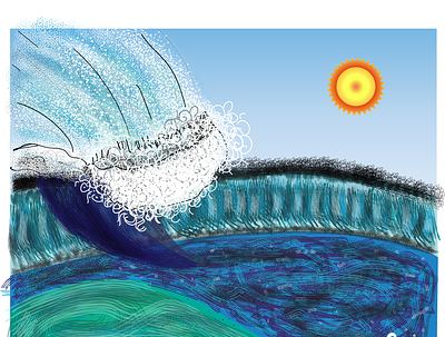 Ocean Wave california design illustration illustration art ocean wave oceans surf surfer surfing