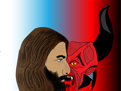 Am I Evil california design devil devil horns devils good illustration illustration art jesus jesus christ