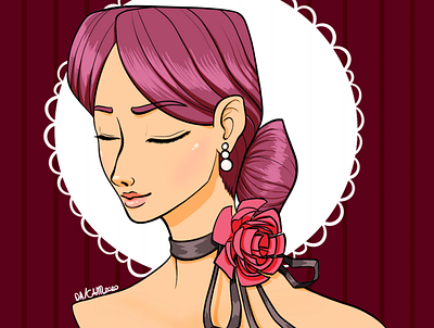 Lady with the Choker illustration illustration art illustration digital woman illustration