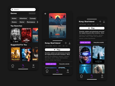 HBO Max Redesign 2d app apple clean concept dark ui design filter interaction interface ios minimal mobile movies native streaming swimlane ui ux vector