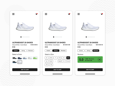 adidas Product/eCommerce Concept 2d adidas app apple clean concept design filter interaction interface ios light ui minimal mobile native product shopping ui ux vector