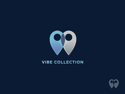 Vibe Collection Logo art blue collection design gradient illustration logo owl silver vibe