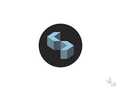 Personal Logo 3d blue contour creative cs design geometric logo