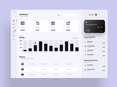 Financial Dashboard app design figma product design ui ux